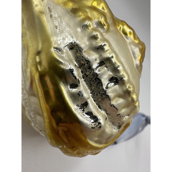 VTG Blown Glass Seashell Ornament Gold Silver Mercury Glass Christmas Coastal - Picture 9 of 16